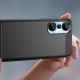 5. Carbon Case etui do Infinix Hot 20S elastyczny silikonowy karbonowy pokrowiec czarne