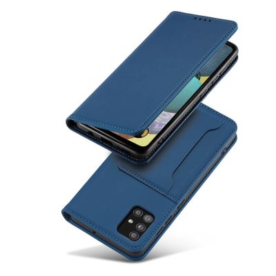 4. Magnet Card Case etui do Samsung Galaxy A13 5G pokrowiec portfel na karty kartę podstawka niebieski