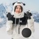 5. Rękawice narciarskie Qunature Panda dla dzieci i dorosłych rozmiar S - czarne/białe