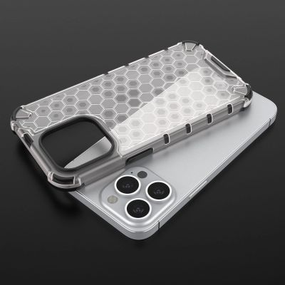 9. Honeycomb etui pancerny pokrowiec z żelową ramką iPhone 13 Pro czerwony