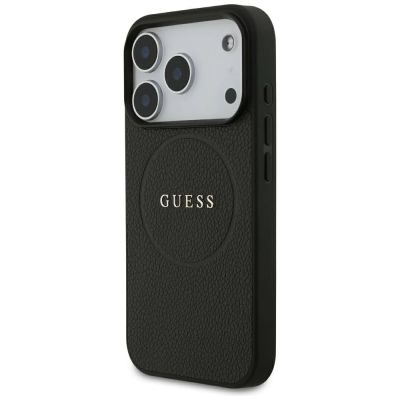 2. Etui Guess Grained Gold Ring MagSafe na iPhone 18 Pro / 17 Pro - czarne