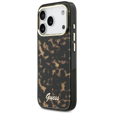 2. Etui Guess IML Script Metal MagSafe na iPhone 17 Pro - czarno-brązowe