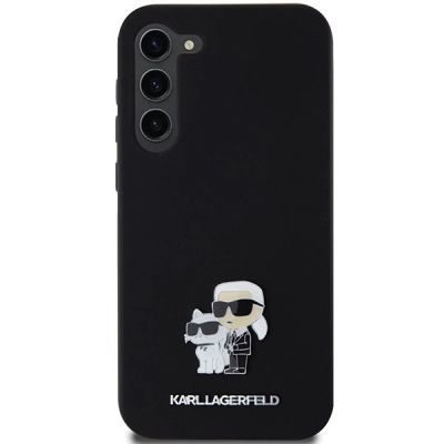 3. Etui Karl Lagerfeld Silicone Karl&Choupette Metal Pin na Samsung Galaxy S23+ - czarne