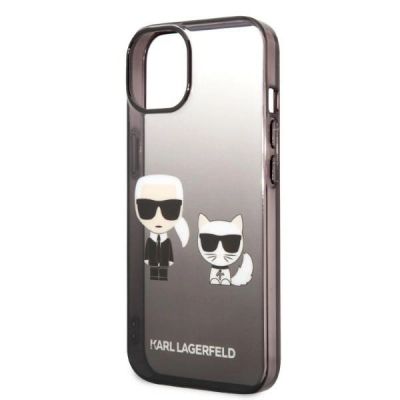 6. Etui Karl Lagerfeld Gradient Ikonik Karl&Choupette na iPhone 14 Plus - czarne