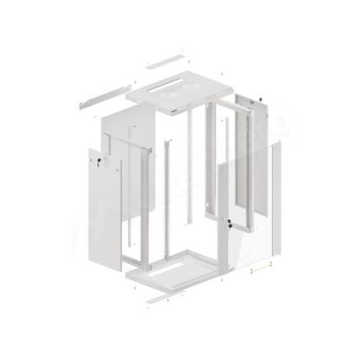 4. Lanberg WF01-6418-10S stojak 18U Szafa wisząca Szary