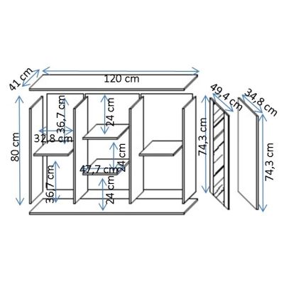 2. Komoda SOHO 120x41x80 kaszmir+ czarny