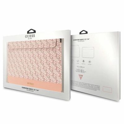 4. Pokrowiec Guess GCube Stripes na laptopa 14" - różowy