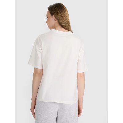 4. T-shirt oversize z nadrukiem damski 4F 4FRSS25TTSHF2692-11S
