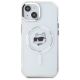 3. Etui Karl Lagerfeld IML Metal Choupette Head MagSafe na iPhone 15 Plus - białe