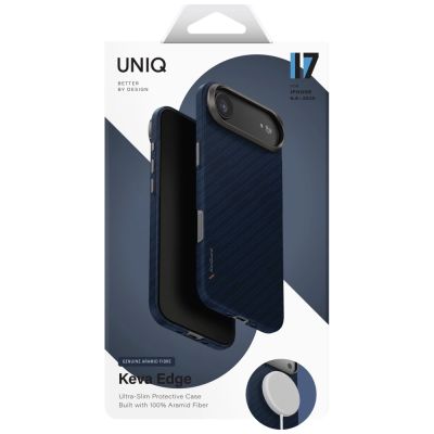 6. Etui UNIQ Keva EDGE Magclick Charging na iPhone Air - niebieskie