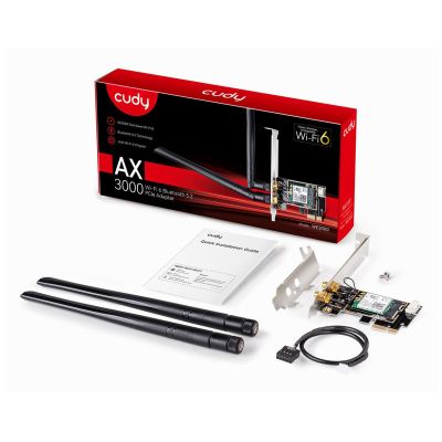 12. Karta sieciowa CUDY WE3000 AX5400 Wi-Fi 6 + BT 5.2 Intel AX210 PCIe