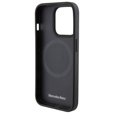7. Etui Mercedes Smooth Leather MagSafe na iPhone 15 Pro - granatowe