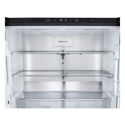 4. Lodówka Side-By-Side LG GMG960EVJE Multi Door 179cm Essence Black Steel czarny mat Total NoFrost podajnik wody