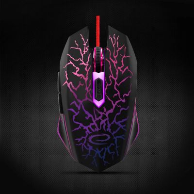 17. Mysz Esperanza Lightning EGM211R (optyczna; 2400 DPI; kolor czarny)