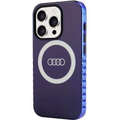 2. Etui Audi IML Big Logo MagSafe na iPhone 15 Pro - niebieskie