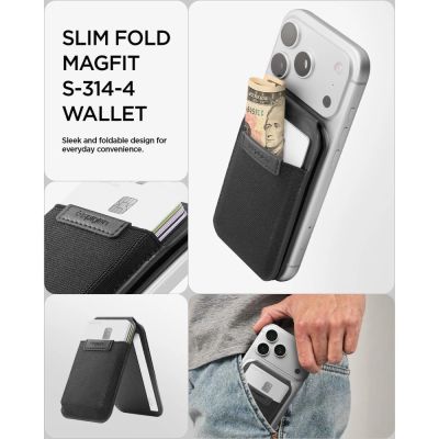 9. Portfel Spigen Slim Fold S314-4 MagSafe na telefon - czarny