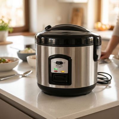 10. Garnek do ryżu Adler AD 6406 (1.5l; kolor inox)