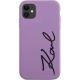 3. Etui Karl Lagerfeld Silicone Signature na iPhone 11 / Xr - purpurowe