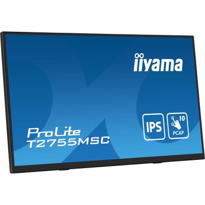 12. iiyama ProLite T2755MSC-B1 monitor komputerowy 68,6 cm (27") 1920 x 1080 px Full HD LED Ekran dotykowy Blad Czarny