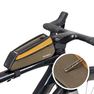 3. Torba rowerowa Rockbros 088 na górną rórę ramy 0,25L - zielono-pomarańczowa