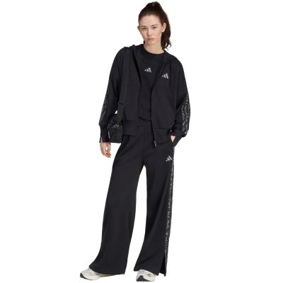 6. Bluza damska adidas Seasonal Essentials Animal Print 3-Stripes Full-Zip Hooded czarna KS8002