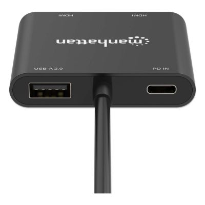 9. Manhattan 154321 adapter kablowy 0,15 m USB Type-C 2 x HDMI Czarny