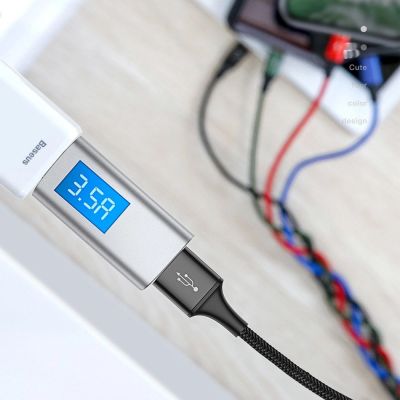 14. Baseus kabel przewód USB 4w1 2x Lightning / USB Typ C / micro USB w nylonowym oplocie 3.5A 1.2m czarny (CA1T4-A01)
