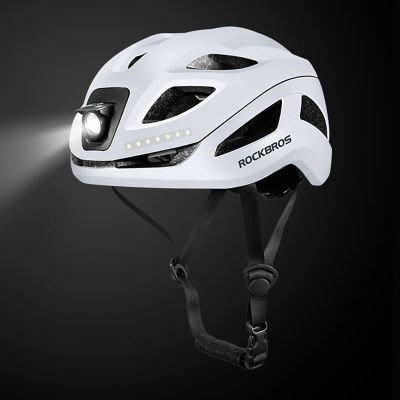 2. Kask rowerowy Rockbros ZK-077 ze zintegrowanym oświetleniem wielokierunkowym 57-61 cm - biały