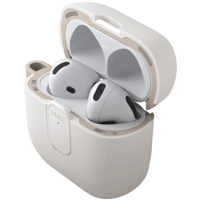 2. Etui UNIQ Clyde Lock Case do AirPods 4 - beżowe