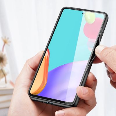 8. Dux Ducis Fino etui pokrowiec pokryty nylonowym materiałem Samsung Galaxy A72 4G szary
