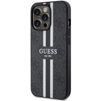 2. Etui Guess 4G Printed Stripes MagSafe na iPhone 13 Pro / iPhone 13 - czarne