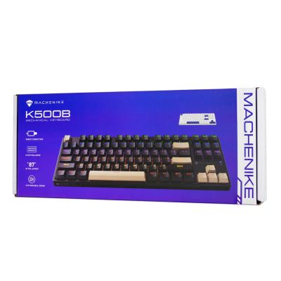 7. Klawiatura gamingowa Machenike K500B-B87 przewodowa mechaniczna podświetlana Red Switch - biała