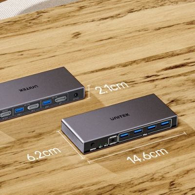 2. Unitek Przełącznik KVM 8K@60Hz USB 3.0 5Gbps DP