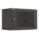 16. Szafa instalacyjna rack wisząca 19" 6U 540x350 czarna drzwi przeszklone LANBERG (Flat Pack)