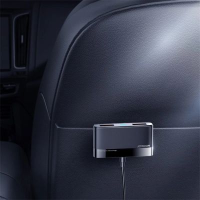 8. Joyroom szybka ładowarka samochodowa 5x USB 6,2 A z przedłużaczem czarny (JR-CL03)