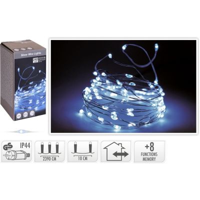 21. LAMPKI DRUCIKI GIRLANDA 240 LED ZIMNY BIAŁY