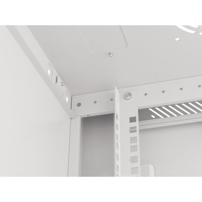 17. Szafa rack Lanberg WF01-6422-10S (22U; 1080mm / 600mm / 450 mm; wisząca; Szklane; 19''; kolor szary)
