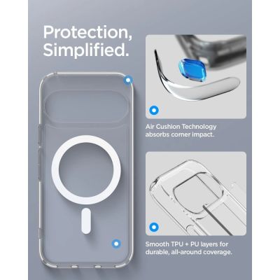 8. Etui Spigen Ultra Hybrid Mag MagSafe na Google Pixel 11 - przezroczysto-białe