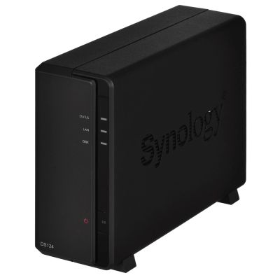 2. NAS Synology DS124; Tower; 1x (3.5" SATA HDD); Realtek RTD1619B; ,1GB DDR4, 1x 1GbE RJ-45