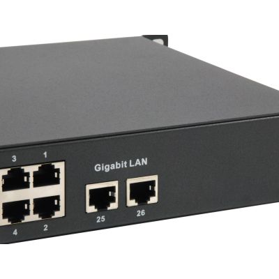 3. Przełącznik LevelOne FE PoE+ 26-portowy 19" 150W 1Gbps