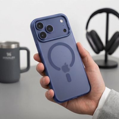 5. Etui Tech-Protect MagZero MagSafe na iPhone 17 Pro / 18 Pro - granatowe matowe
