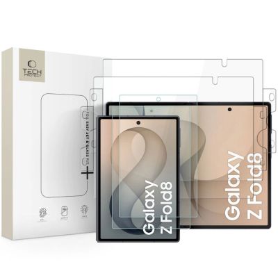Szkło hartowane Tech-Protect Glass Fit+ 2-Pack + Folia hydrożelowa Tech-Protect Hydro Flex+ 2-Pack - przezroczyste