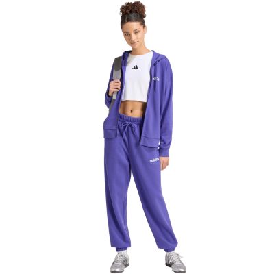 6. Spodnie damskie adidas Essentials Linear French Terry Cuffed fioletowe KF8363
