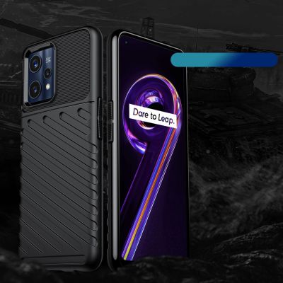 2. Thunder Case elastyczne pancerne etui pokrowiec Realme 9 Pro + (9 Pro Plus) czarny