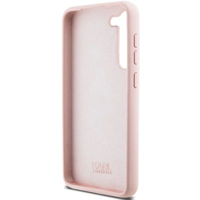 7. Etui Karl Lagerfeld Silicone Choupette Metal Pin na Samsung Galaxy S23+ - różowe