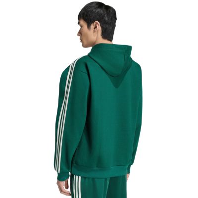 3. Bluza męska adidas Essentials 3-Stripes Fleece Hoodie zielona KZ1413