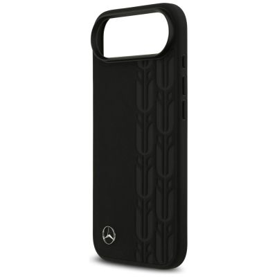 6. Etui Mercedes Leather Laurel Leaves MagSafe na iPhone Air - czarne