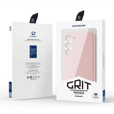 5. Dux Ducis Grit etui Samsung Galaxy S23+ elegancki pokrowiec ze sztucznej skóry różowe