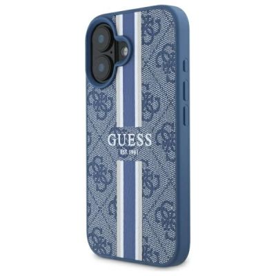 2. Etui Guess 4G Printed Stripes MagSafe na iPhone 16 - niebieskie