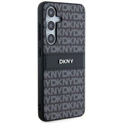 3. Etui DKNY Leather Mono Stripe & Metal Logo na Samsung Galaxy S24+ - czarne